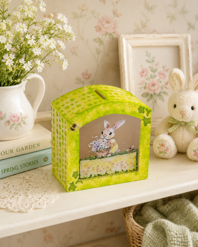 Tirelire "Mon Lapin fleuri"