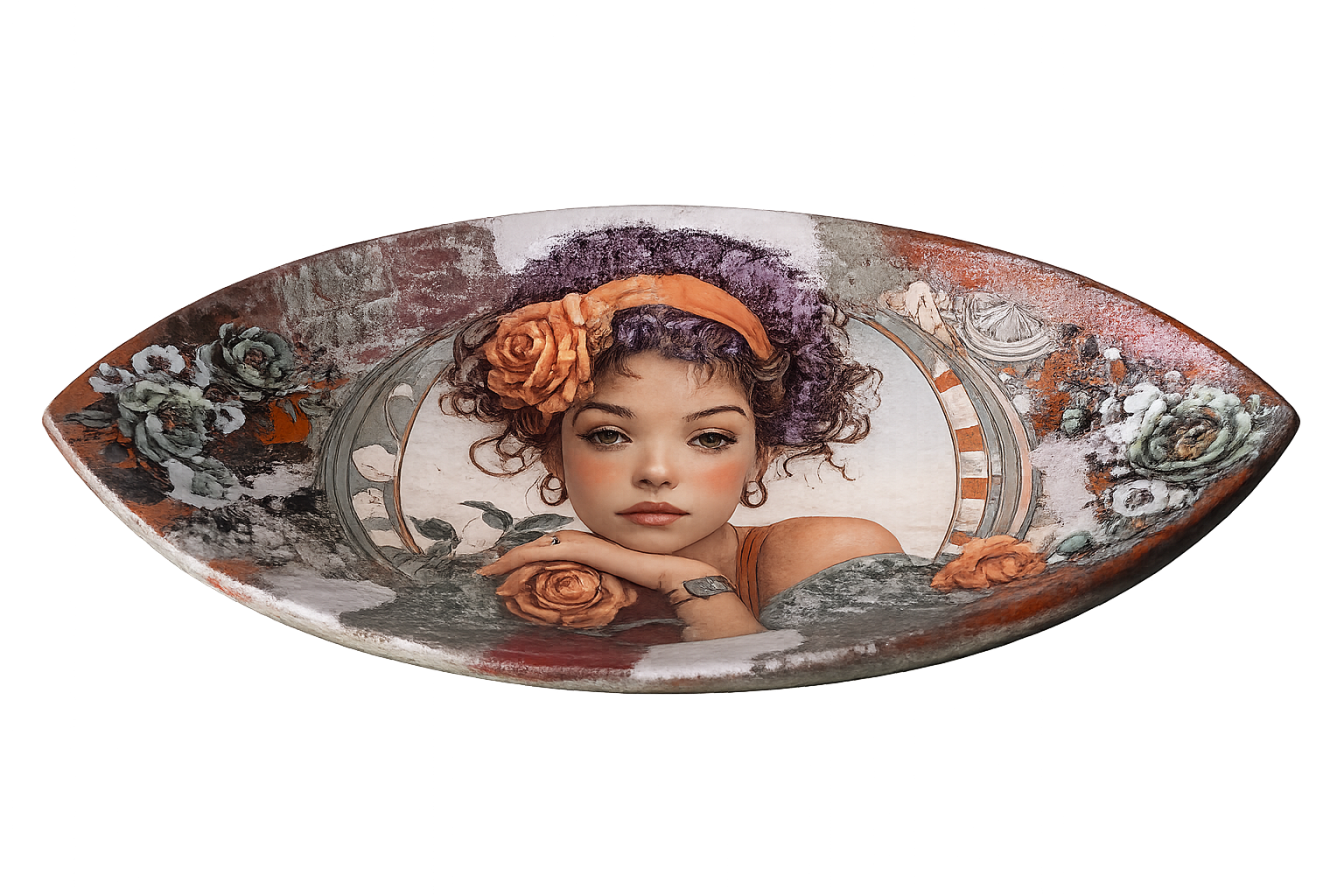 Vase ovale "Femme au bandeau" - Image 2
