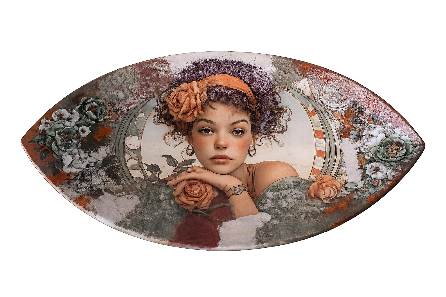 Vase ovale "Femme au bandeau" - Image 4